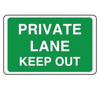 Private Lane Keep Out - safety sign- 3mm Aluminum Dibond for indoor/outdoor usage (600mm x 400mm) 20m Viewing Distance.