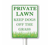 Private Lawn Keep Dogs Off The Grass Sign No Pets Keep Off Grass Sign Curb Your Dog Signs 20x30 CM Aluminum Plaque With Stake for Street Garden Lawn Neighborhoods Easy Install
