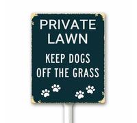 Private Lawn Keep Dogs Off The Grass Sign With Metal Stake, No Pooping Signs for Yard, Pick Up After Your Dog Signs, Protect Your Lawn Sign, 18x22 CM Rust Free Aluminum