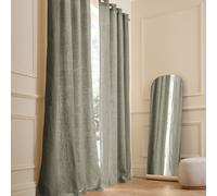 Private Lined Pre-Washed Linen Curtain with Eyelets Khaki