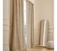 Private Lined Pre-Washed Linen Curtain with Eyelets Tobacco Beige