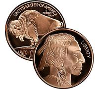 Private Mint Currency Design 1 oz .999 Pure Copper Medallion (Buffalo Nickel Design #3)