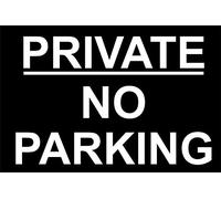 PRIVATE NO PARKING SIGN - Rigid PVC A4 300x200mm - Quality Screen Printed Very Sturdy (2, BLACK)