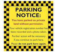 Private Parking Sticker Notice for Windscreen. You have parked on private land without permission. Further action will be taken. (160)