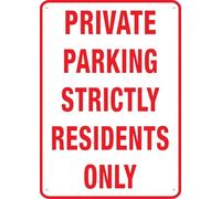 Private Parking Strictly Residents Only Sign 8 X 12 Inches Rust Free Aluminum - Uv Protected, Waterproof, Weatherproof And Fade Resistant - 4 Pre-Drilled Holes