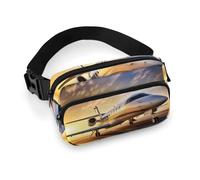 Private Plane Fanny Pack for Men Women, Durable Sling Chest Bag with Adjustable Strap & Large Pocket, Small Crossbody Bag for Running, Hiking, Cycling, Travel