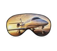 Private Plane Sleep Mask with Adjustable Strap, Comfortable & Soft Eye Mask for Sleeping Light Blocking, Lightweight & Breathable Eye Cover for Men Women