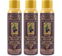 Private Preserve Wine Preservation System | 100% Green Gas Based | Suitable For All Wine, Port, Sake, Cognac, Whiskey, Fine Oil & Vinegar (Pack of 3)