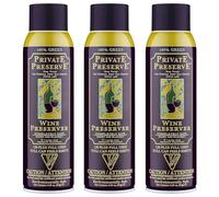Private Preserve Wine Preservation System | 100% Green Gas Based | Suitable For All Wine, Port, Sake, Cognac, Whiskey, Fine Oil & Vinegar (Pack of 3)