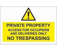 Private Property Access for occupiers & Deliveries only no trespassing Sign Warning Reminder Safety Sign Tin Decor 8"x12"