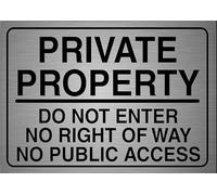 Private Property Do Not Enter No Public Metal Sign Home gate Fence Security Wall (Aluminium A5 (200x150mm) Approx)
