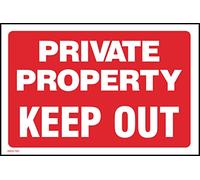 Private Property Keep Out Sign - 200mm x 150mm - Self Adhesive Sticker (MISC180)