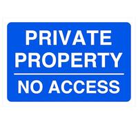 Private Property No Access Safety sign - 1.2mm Rigid plastic for indoor/outdoor usage (150mm x 100mm) Viewing Distance within 3m.