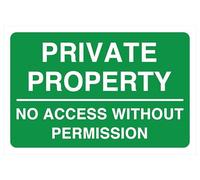 Private Property No Access Without PermissionSafety sign - 3mm Aluminum Dibond for indoor/outdoor usage (300mm x 200mm) 7m Viewing Distance.