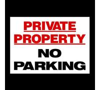 Private Property No Parking Plastic Sign with 4 Pre-Drilled Holes - Private Property, Parking, Clamping, Disabled, Driveway, Do not block (MISC40)