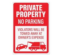 Private Property No Parking Sign | Violators Will Be Towed Do Not Park Here Sign, 10x14 Inch Rust-free Aluminum