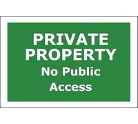 Private Property No public access Dibond Aluminium sign - 30 x 20 cm