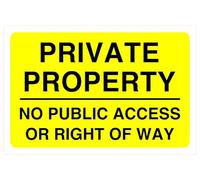 Private Property No Public Access Or Right Of WaySafety sign - 3mm Aluminum Dibond for indoor/outdoor usage (200mm x 150mm) 5m Viewing Distance.