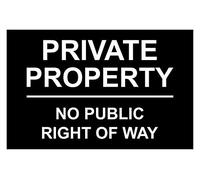 Private Property No Public Right Of Way Aluminium Composite Sign 400mm x 270mm Black/White.