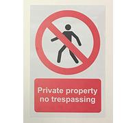 Private Property No Trespassing - 1.2mm Rigid Plastic Sign 300mm x 200mm