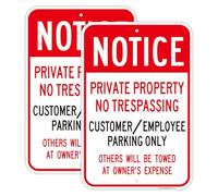 Private Property No Trespassing Customer/Employee Parking Only Sign