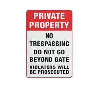 Private Property - No Trespassing Do Not Go Beyond Sign 12 X 8 Inches Aluminum Sign - Uv Protected, Waterproof, Weatherproof And Fade Resistant - 4Pre-Drilled Holes