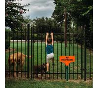 Private Property No Trespassing Sign - Heavy-Duty 3D Printing, 22.86x15.24cm | Bright Orange Fence Marker for Outdoor Safety | Easy Fit for T-Post 1-1/4" to 1-3/8" | Yard, Ranch, Driveway, and