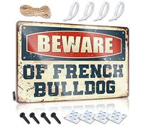 Private Property No Trespassing Signs Beware of French Bulldog Metal Sign Warning Signs for Bedroom Warnming Sign ( Size : 20X30CM )