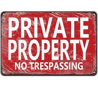Private Property No Trespassing Vintage Metal Sign,Warning Decor Creative Metal Wall Decor For Home Garden Yard Bar Pub Garage Outdoor Man Cave Decor 12x16 inch
