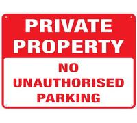 Private Property No Unauthorised Parking For House 12" X 8" Yard Sign, Premium Aluminum, Sun-Proof, Rust-Free