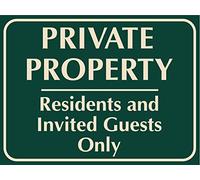 Private Property Residents and Invited Guests Only Sign Metal Tin Caution Danger Safety Security Warning Notice Signs 12"x8"