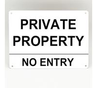 Private Property Sign Metal No Entry Clear Driveway Reserved No Residents White Decoration Props Plaque 8X12 Inch