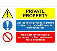 Private Property/You have no rights or permission - Self adhesive sticker (400mm x 300mm)