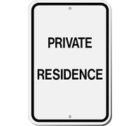 Private Residence Signs Warning Caution Sign Safety Sign Traffic Road Sign Aluminum Indoor Or Outdoor Signs For Home Office Work 8X12 Inches