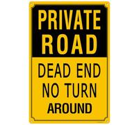 Private Road - Dead End No Turn Around Sign, Rust - Resistant, Easy to Install, Ideal for Streets, Driveways, Outdoor Decor, Durable Aluminum 8"x12"
