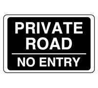 Private Road No Entry - safety sign - High tack self-adhesive sticker (200mm x 150mm) Viewing Distance within 5m.