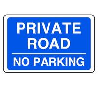 Private Road No Parking - safety sign- 3mm Aluminum Dibond for indoor/outdoor usage (600mm x 400mm) 20m Viewing Distance.