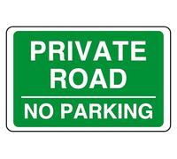 Private Road No Parking - safety sign - High tack self-adhesive sticker (400mm x 300mm) Viewing Distance within 14m.