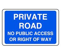 Private Road No Public Access Or Right Of Way - safety sign - 1.2mm Rigid plastic for indoor/outdoor usage (400mm x 300mm) Viewing Distance within 14m.