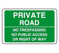 Private Road No Trespassing No Public Access Or Right Of Way - safety sign - High tack self-adhesive sticker (200mm x 150mm) Viewing Distance within 5m.