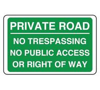 Private Road No Trespassing No Public Access Or Right Of Way - safety sign - High tack self-adhesive sticker (200mm x 150mm) Viewing Distance within 5m.