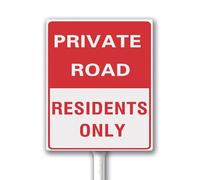 Private Road Residents Only Notice Sign for Yard With Stake 12X15 CM Sturdy Aluminum Sign, Weatherproof and Fade Resistant, Easy to Mount, Outdoor Use