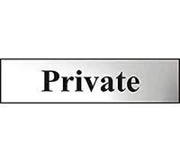 Private Sign - Self-Adhesive PVC - Chrome Effect - 200mm x 50mm