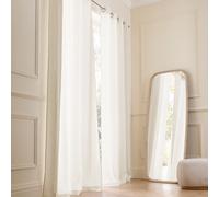 Private Washed Linen Curtain with Eyelets White Foam