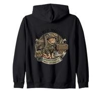 Private Whiskers (The Cat Soldier) (Trench Warrior) Zip Hoodie