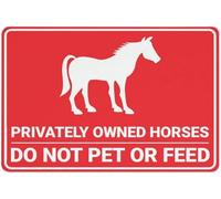 Privately Owned Horses Do Not Pet Or Feed Metal Tin Sign Aluminum Warning Signs For Indoor & Outdoor Yard Lawn Sign Decor 12x16 Inch