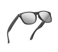 PRIVEL XXL Size Extra Large Polarized Sunglasses 155MM for Big Wide Heads Men TR90 Ultralight UV400 Protection Glasses, Carbon Fiber | Polarized White Mirror, Extra Large Fit