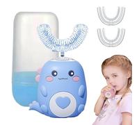 Privethings - WhizBrush - U-Shaped 360º Ultrasonic Toothbrush, Kids Toothbrush Electric W/LED & 3 Vibration Modes, Soft Silicone - Built for Kids, Let Children Love Brushing Their Teeth (2-6 Blue+2)