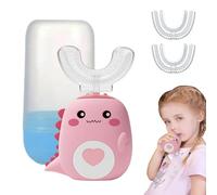 Privethings - WhizBrush - U-Shaped 360º Ultrasonic Toothbrush, Kids Toothbrush Electric W/LED & 3 Vibration Modes, Soft Silicone - Built for Kids, Let Children Love Brushing Their Teeth (2-6 Pink+2)