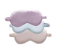 PRIVHOM 3 Pack Mulberry Silk Sleep Mask with Adjustable Strap,for Women Men, Silk Eye Mask Super Soft Eye Masks for Night,Travel,Nap,Meditation (Light Purple)